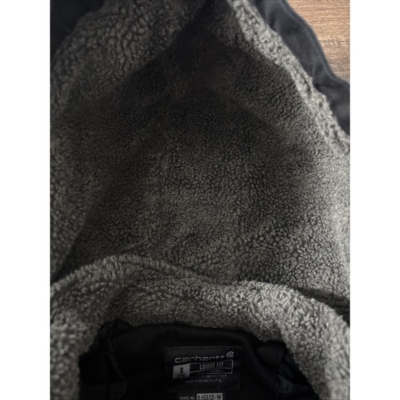 NWT Carhartt Washed Duck Coat Loose Fit Black Small 4-6 OJ5512-W - Picture 6 of 8